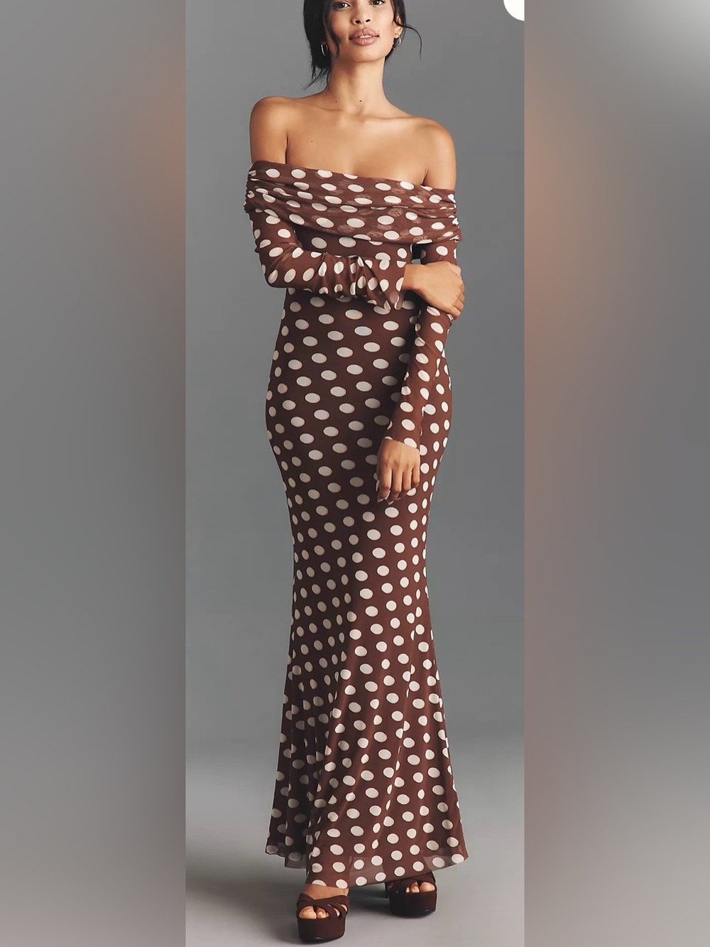 Elegant polka dot maxi dress